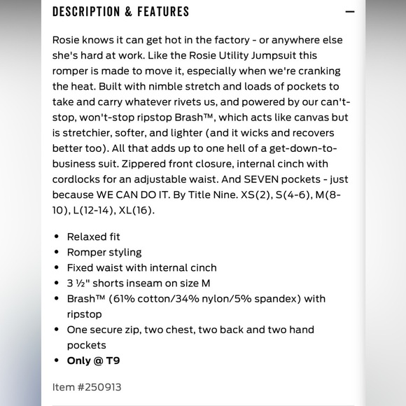 Title Nine Rosie Utility Romper - Picture 9 of 9